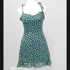 Reformation Green Floral Mini Dress
